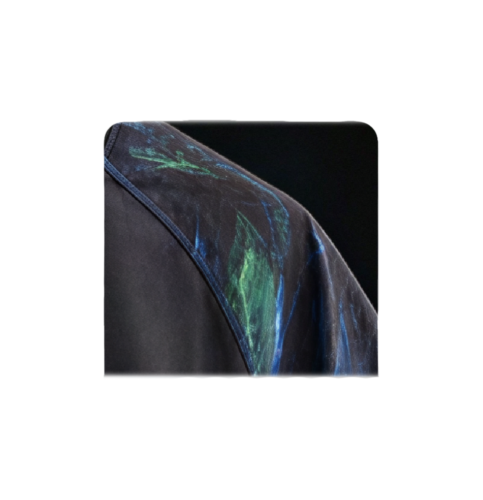 Blue and green rashguard fabric